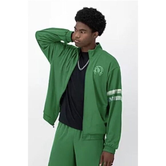 Champion Jacket Mens Medium Game Day Attack Logo Mesh Full Zip Track Kelly Green - Picture 3 of 6